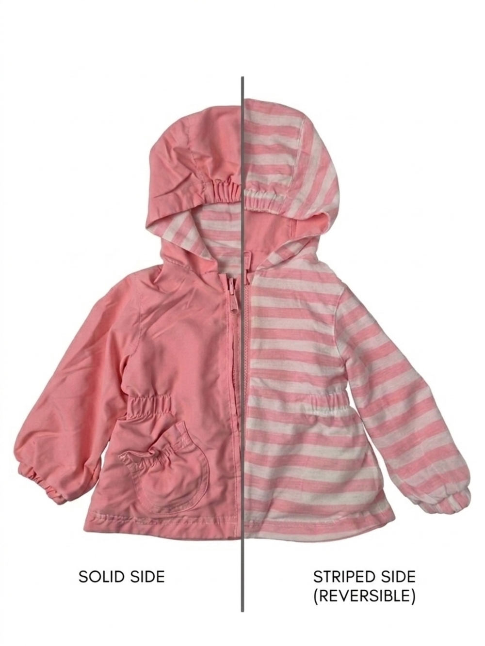 Y2K VTG OshKosh Reversible Floral Embroidered Hooded Light Jacket 12M